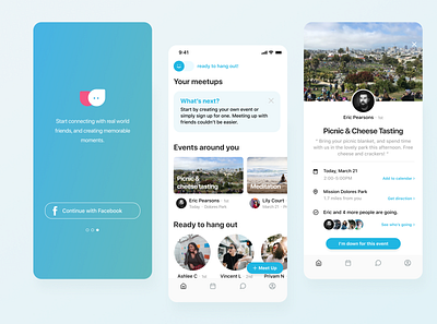 Social Meetup App Concept logodesign meetups mobile ui mobileapp social social app