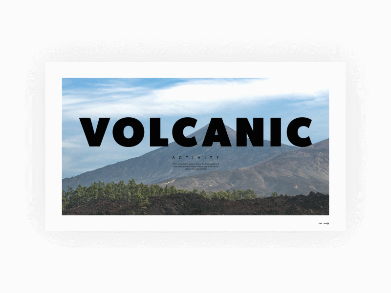 Volcano Intro editorial layout transition