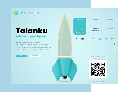 Talanku app blue business cards condom contraceptive delivery design durex illustration protected service sex turquiose ui university ux web webapp