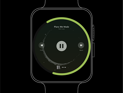 Music Player in Smartwatch daily ui challenge design flat illustration minimal music app music player smartwatch wearable