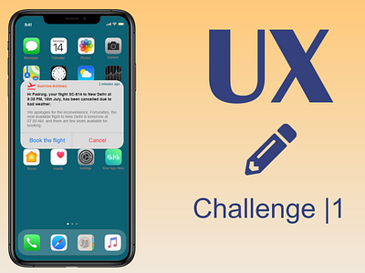 Flight Notification Message adobe xd daily ui challenge ux writing challenge