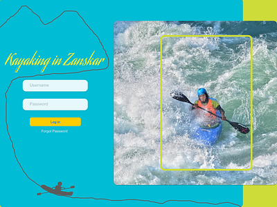 Kayaking Log In Screen adobe xd adventure daily ui challenge design flat illustration illustrator kayaking log in logo sign in sign up ux pin