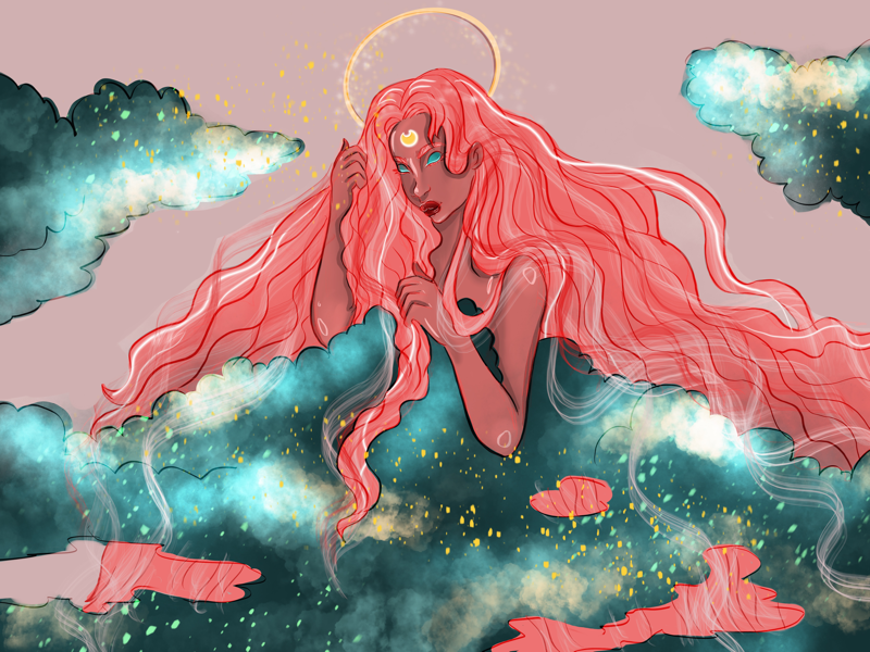 Night sky colors art illustration procreate