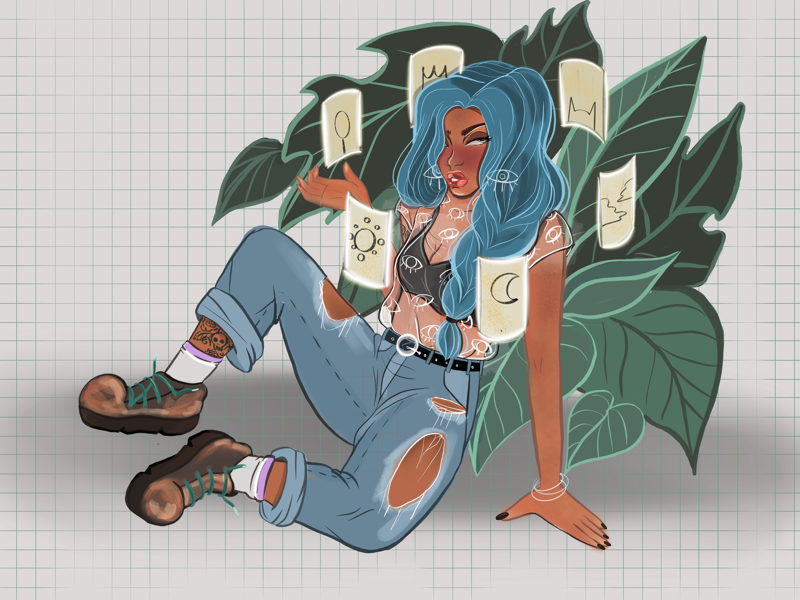 Casual witchin’ digital art colorful illustration procreate