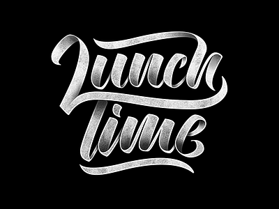 Lunch Time - Hand Lettering brush drawn hand handlettering lettering logo logotype type typography