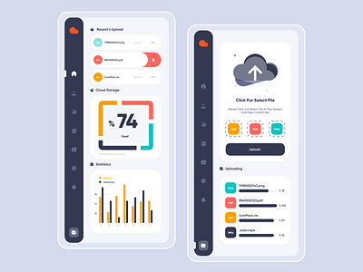 Cloud App Ui Design app cloud cloud app design illustration mobile ui upload uploader