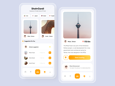 Tourism app design interface mobile tourism tourist trip ui