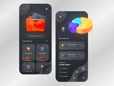 Cloud File Management Ui Design 💾 3d app app design cloud concept dailyui dropbox file file management file manager gradient manager minimal mobile trend typography ui uidesign ux