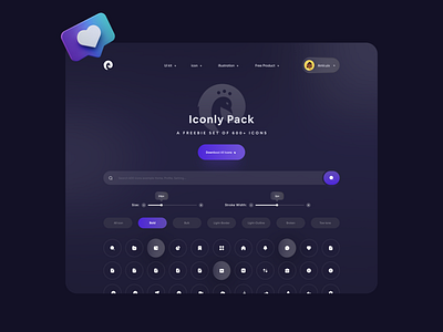 Iconly Website Concept Design ⭐ 3d app app design application clean ui concept download icon icon design icon set minimal mobile product trend ui ui kit uidesign ux webdesign website