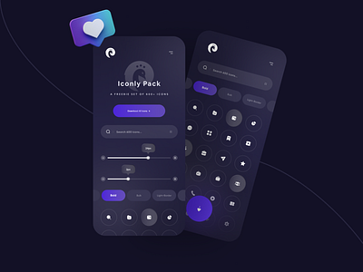 Iconly Concept Design | Part 2 🎃 3d app app design app ui app ui ux application clean clean ui dark dark ui icon minimal mobile mobile ui product trend ui uidesign uidesigns ux