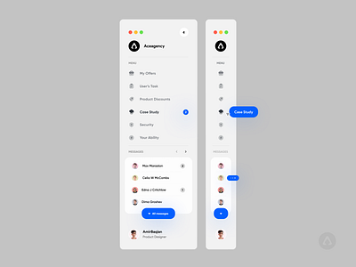 Sidebar Navigation - Light version by Amir Baqian for Ace on Dribbble