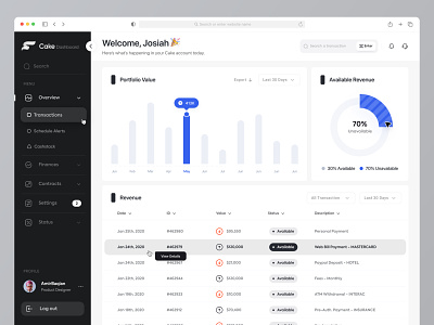 Finance Dashboard Design 🤑