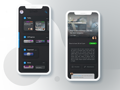 Trello dark theme concept - App app concept dark design design app mobile mobile ui redesign trello ui