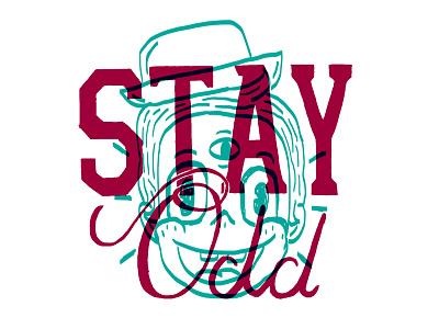 Stay Odd boy character illustration lettering odd type typography words