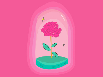 Editorial Illustration - Rose in a Jar digital flower illustration rose vector