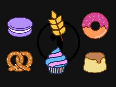 Bakery Icons design flat icon illustration minimal vector