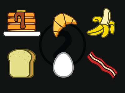 Breakfast Icons design flat icon illustration illustrator minimal vector