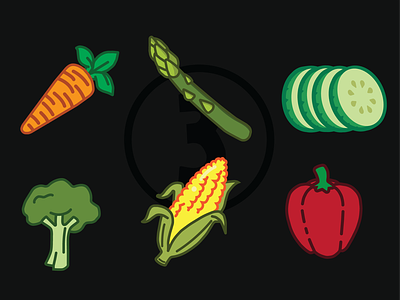 Vegetables Icons design flat icon illustration illustrator minimal vector