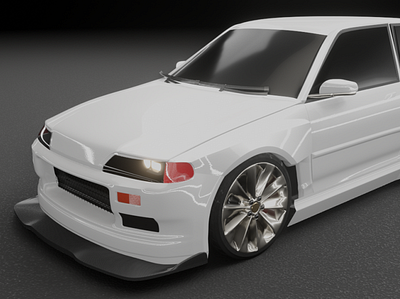 Honda Civic 1990 Custom Rocket Bunny Widebody 3d 3d art 3d artist blend blender blender3d blender3dart branding design