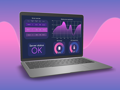 Monitoring screen - Purple neon admin admin design admin panel application dark theme data dataviz design graphic interface monitoring monitoring dashboard pink purple ui