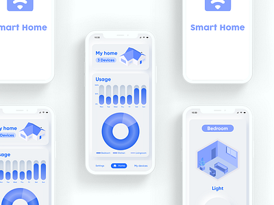 Domotic mobile app mockup design domotic home mobile neumorphism smart smarthome ui ux