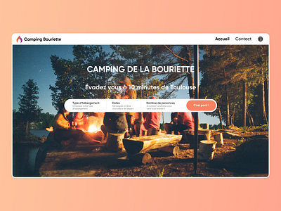Travel website - Landing page booking camping colors design holidays landing landingpage page travel ui web