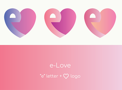 Dating app logo - e-Love app branding colors design heart icon illustration logo logo design love vector