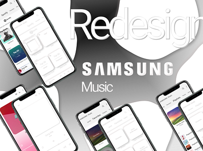Redesign - Samsung music figma gimp inkscape neumorphism redesign