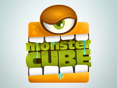 Monster Cube logotype android art bellao brand brazil cube design direction eye game games gamming id illustration ios iphone juice lettering logo logotype mobile monster monster cube monster juice monsters rodrigo typeface