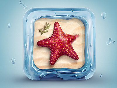 Starfish Icon 3d icon illustration ios ocean sand sea star star starfish water