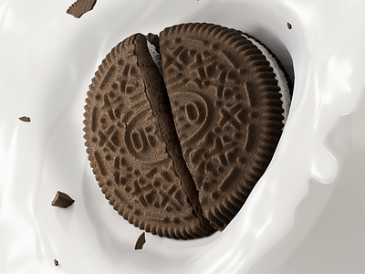 Oreo Splash CGI 3d food branding cgi food chocolate illustration package