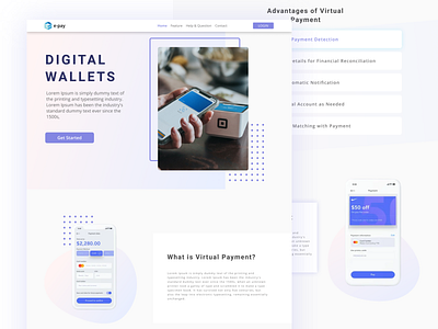 Virtual Payment branding clean elegant design fintech mordern payment ui uiux web design