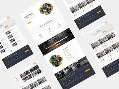 Charity Website character design charity clean elegant design fundraising orange uiux white