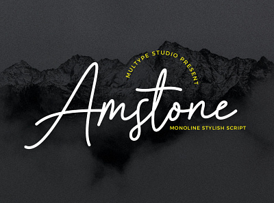 Amstone Monoline Stylish Script branding design font fonts handwritten font monoline font script font signature font typedesign typeface