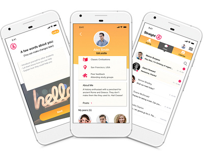 Straight A: An App for Collaborative Study collaboration design ui ux