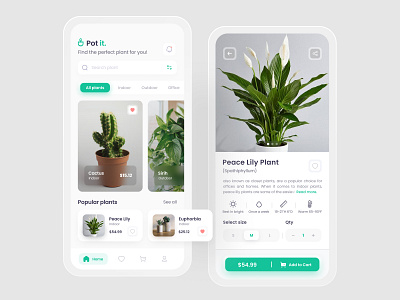 🌼 Pot it. - Plant Shop App behance clean design dribbble ecommerce ecommerce app graphicdesign inspiration mobile plant app plant shop plants shop shopping app simple ui uidesign uiwebdesign userinterface ux