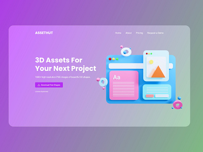 Assethut - 3D Glassmorphism UI Design Concept