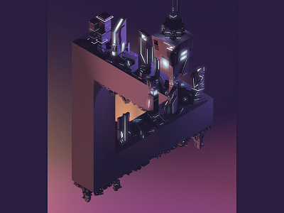 The impossible triangle of cyberpunk 3d 3dart 3dillustration 3dmodeling cinema4d concept art cyberpunk illustration impossible triangle isometric low poly lowpoly lowpolyart renders