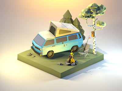 The Caravan Low Poly