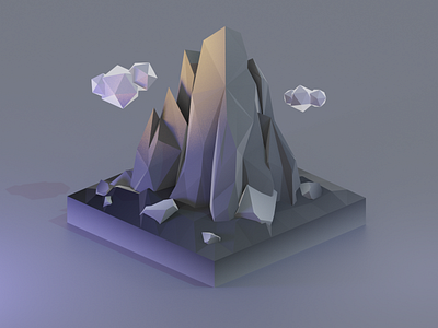 Mountain Low Poly 3d 3denvironment 3dillustration 3dmodeling b3d blender3d diorama illustration isometric landscape low poly lowpoly lowpolyart mountain renders