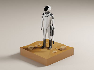 Starman on Mars Low Poly