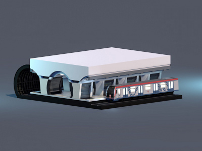 The Moscow Metro 3d 3dillustration 3dmodeling cinema4d diorama illustration isometric lowpoly lowpolyart metro renders russia subway train