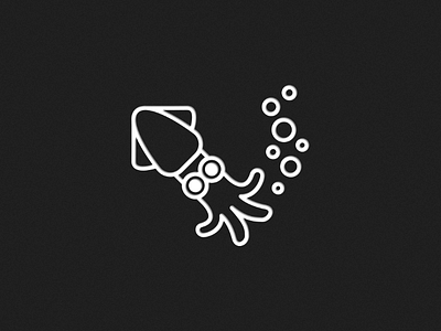 Squid black and white flat minimal minimalistic monochrome simple squid