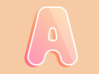 A a flat letter minimal pastel simple