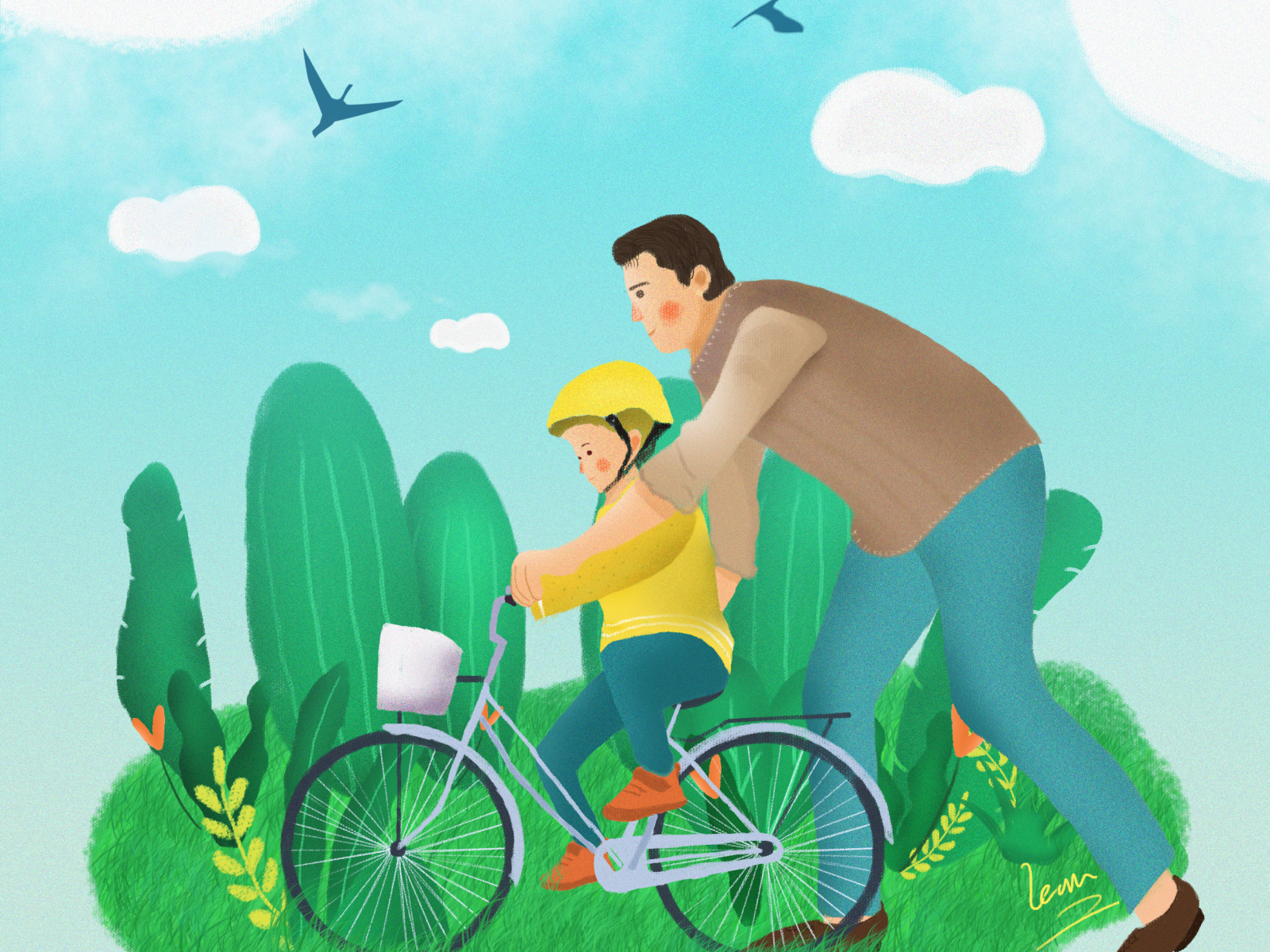 Father's day illustration by Lean on Dribbble