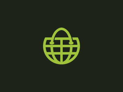 Globe Shop brand globe icon logo mark shop vector