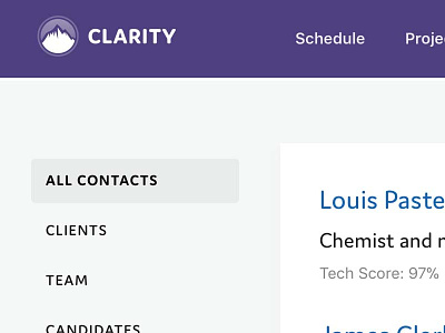 Clarity Screenshot clarity clean clear concise data lists project management ui