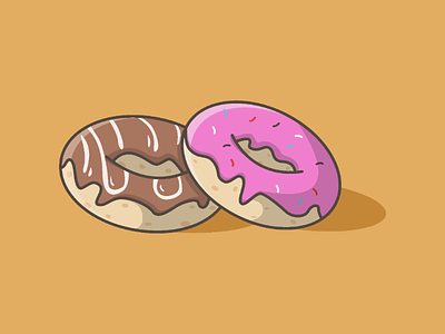 Donuts bread chocolate cream donuts illustration sweet