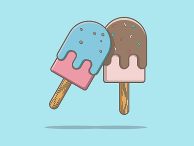 Ice cream chocolate cream ice cream illustration pink yummy