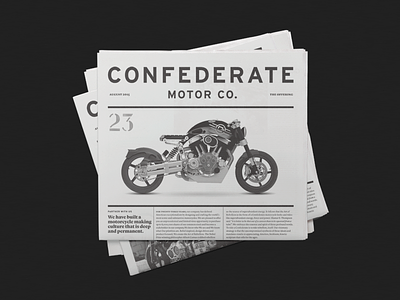 Confederate Motor Co. Newspaper brochure interstate motorcycle newspaper